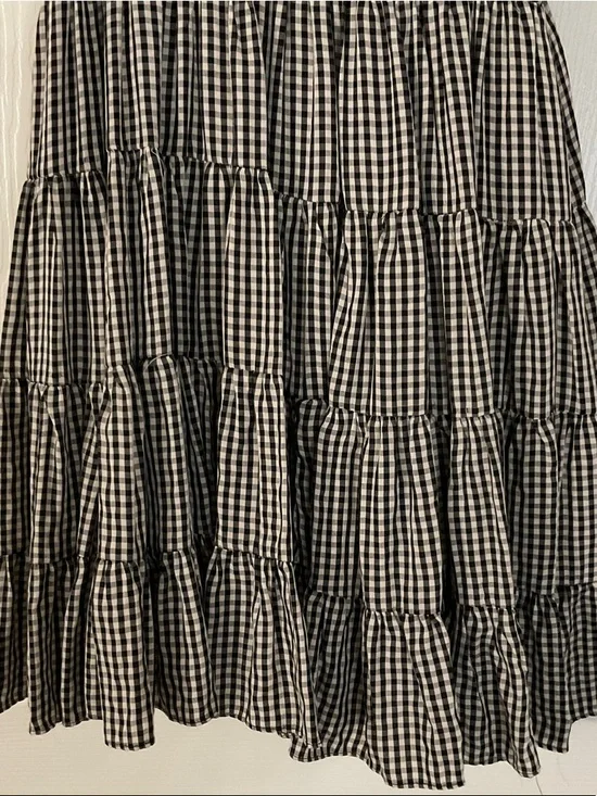 Mustard Seed Black and White Gingham Tiered Mini Dress - Picture 4 of 5